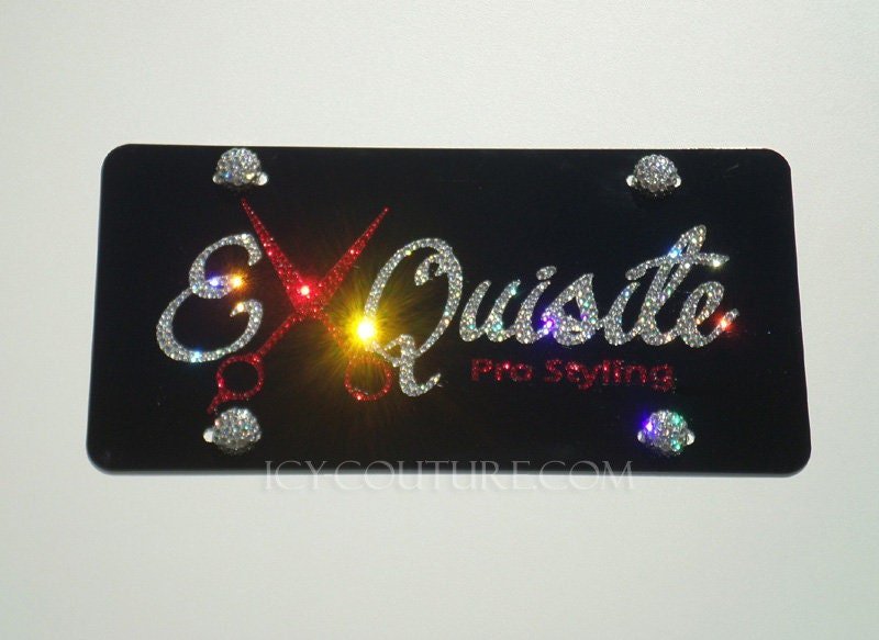 Your Custom BUSINESS LOGO Crystal License Plate - ICY Couture