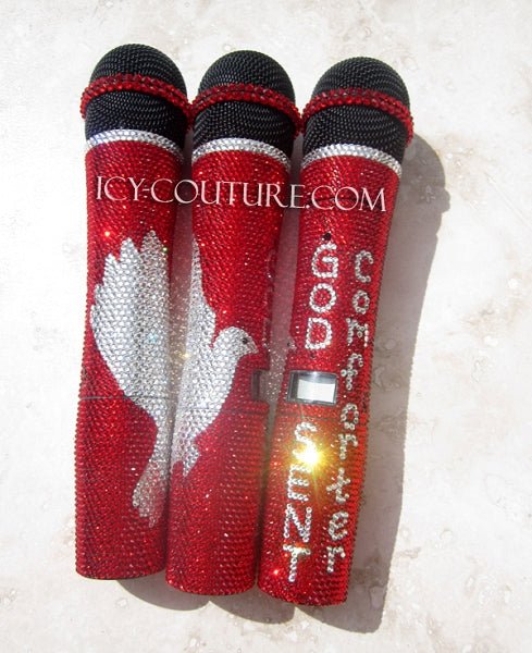 Custom LOGO or SYMBOL Crystallized Microphone. - ICY Couture