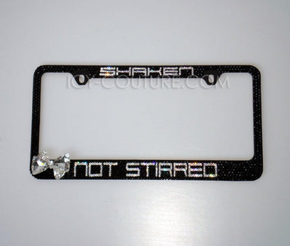 Shaken Not Stirred Bling License Plate Frames With Swarovski Crystals, Bedazzled by ICY Couture