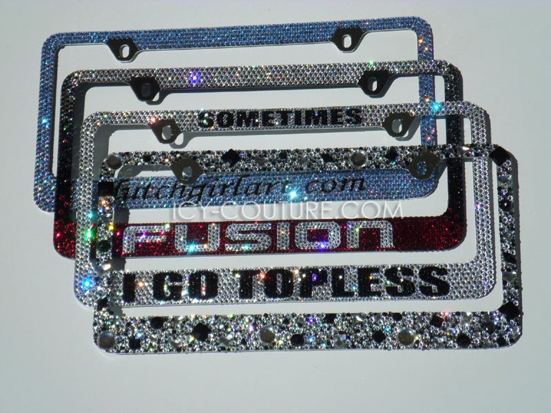 CUSTOM MESSAGE Crystal License Plate Frame - ICY Couture