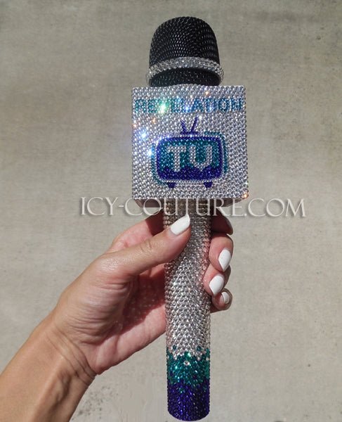 Bling Mic Flag with Custom Logo!