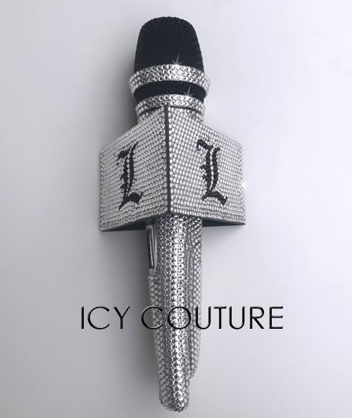 Triangle Custom Mic Flag Crystallized with Swarovski Crystals by ICY Couture.