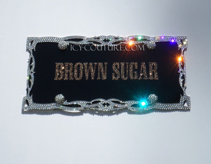CUSTOM NAME, INITIALS or SHORT MESSAGE Crystallized License Plate - ICY Couture
