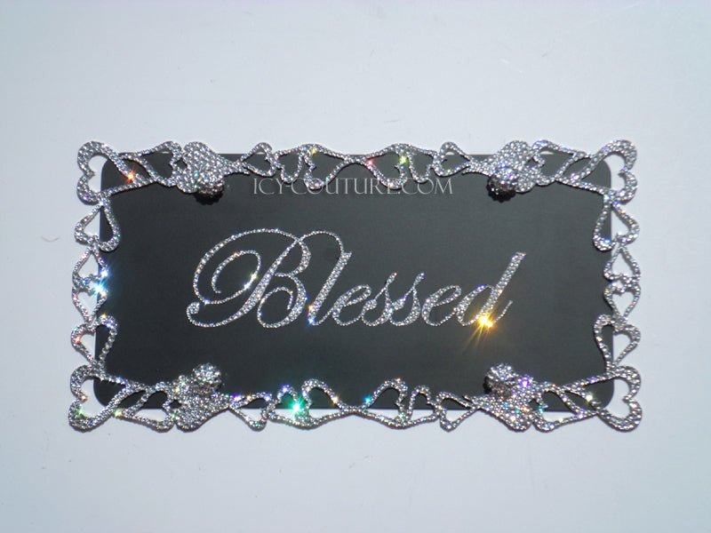 CUSTOM NAME, INITIALS or SHORT MESSAGE Crystallized License Plate - ICY Couture