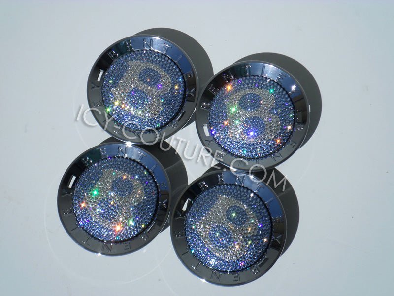 Light Sapphire Sparkling Replacement Center Caps for Rims custom crystallized with swarovski crystals by ICY Couture