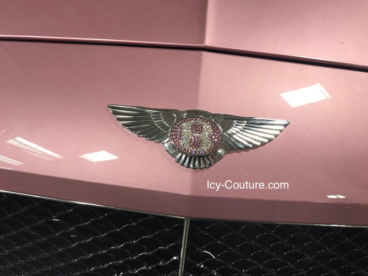  Bentley front Wings Replacement emblem custom bedazzled with Swarovski Crystals