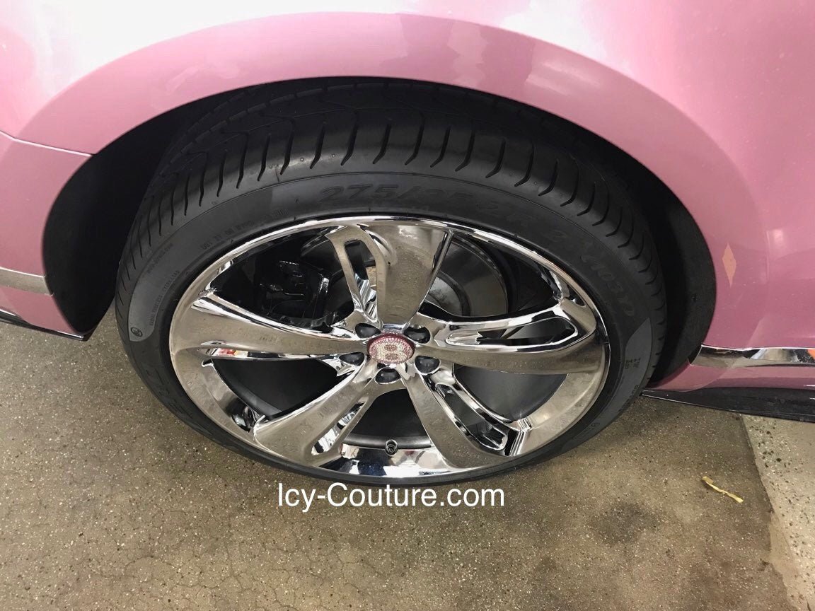 Bentley Bling Wheel Center Rim Caps Crystallized with Light Amethyst Swarovski Crystals by ICY Couture.