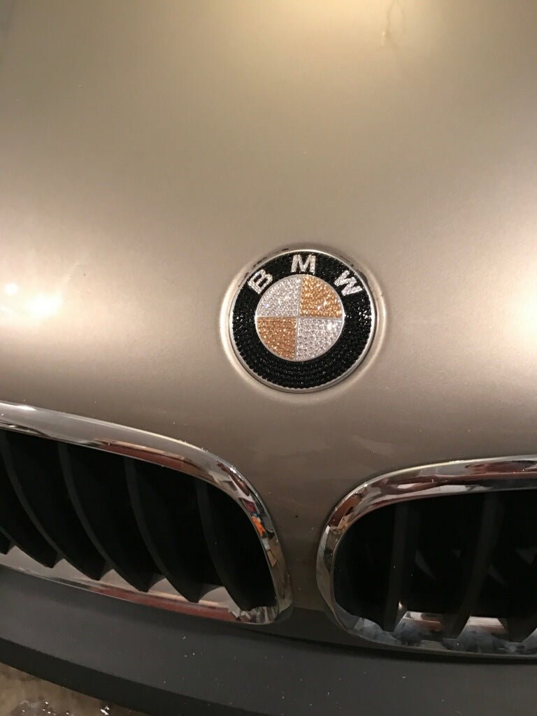 Gold Bling BMW emblems crystallized with Swarovski Crystals by ICY Couture.