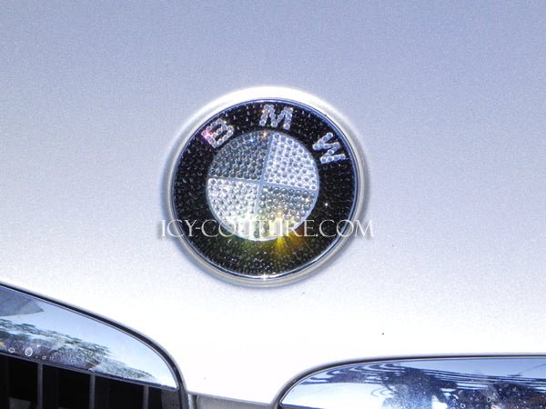 Silver Bling BMW emblems crystallized with Swarovski Crystals by ICY Couture.