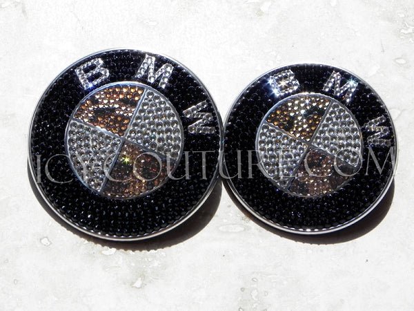 Leopard Print Bling BMW emblems crystallized with Swarovski Crystals by ICY Couture.