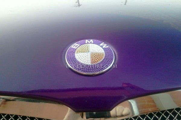 Purple Bling BMW emblems crystallized with Swarovski Crystals by ICY Couture.