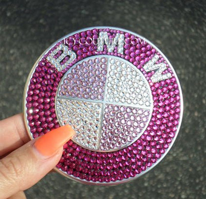  Pink Bling BMW emblems crystallized with Swarovski Crystals by ICY Couture.