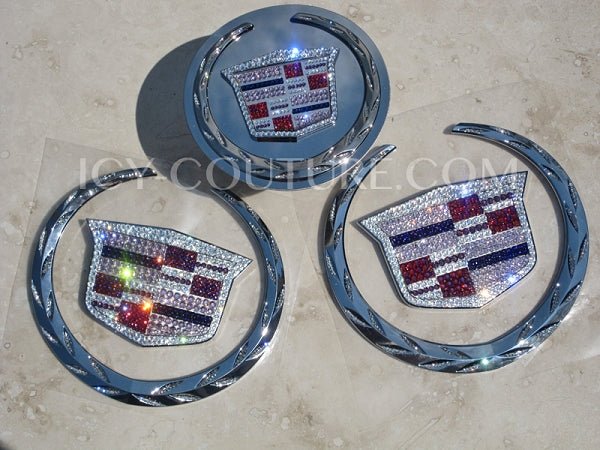 Custom Color Old Style Bling Cadillac Emblem Custom Crystallized with Swarovski Crystals by ICY Couture