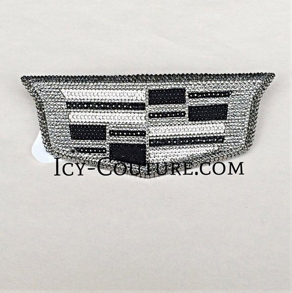 Silver Bling Cadillac Emblem Custom Crystallized with Swarovski Crystals by ICY Couture