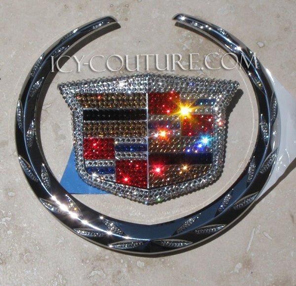 Old Style Classic Colors Bling Cadillac Emblem Custom Crystallized with Swarovski Crystals by ICY Couture