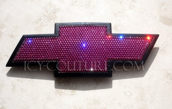 Pink & Black Bling Chevy Bowtie Emblem Custom Crystallized with Swarovski Crystals by ICY Couture