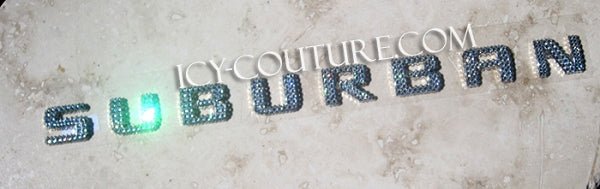 Bling Suburban Letters Nameplate Emblem Custom Crystallized with Swarovski Crystals by ICY Couture