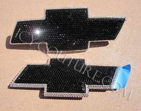 Blacked out Bling Chevy Tahoe Bowtie Emblem Custom Crystallized with Swarovski Crystals by ICY Couture