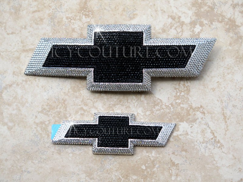 Black and Diamond Clear Bling Chevy Tahoe Bowtie Emblem Custom Crystallized with Swarovski Crystals by ICY Couture
