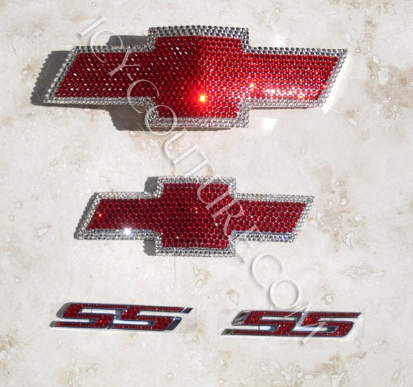 Red Bling Chevy Camaro SS Replacement Bowtie Emblems Custom Crystallized with Swarovski Crystals by ICY Couture