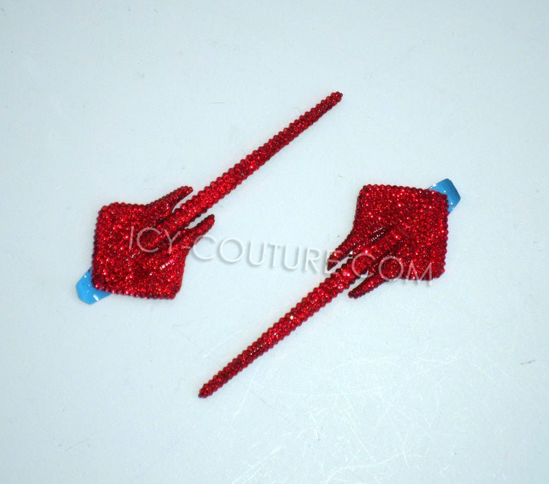 Red Bling Corvette Stingrays Emblems Set Custom Crystallized with Swarovski Crystals.