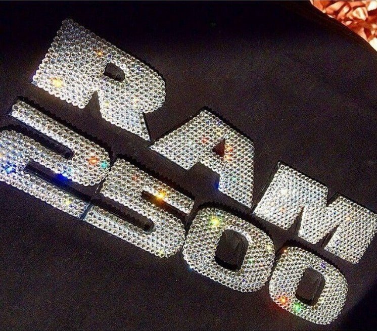 Diamond Ram 2500 letters bedazzled with Swarovski Crystals