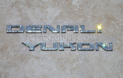 Diamond Denali Yukon nameplate letters Crystallized with Swarovski crystals by ICY Couture