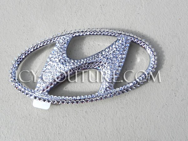Hyundai Emblem Customized with Swarovski Crystals Diamond Clear