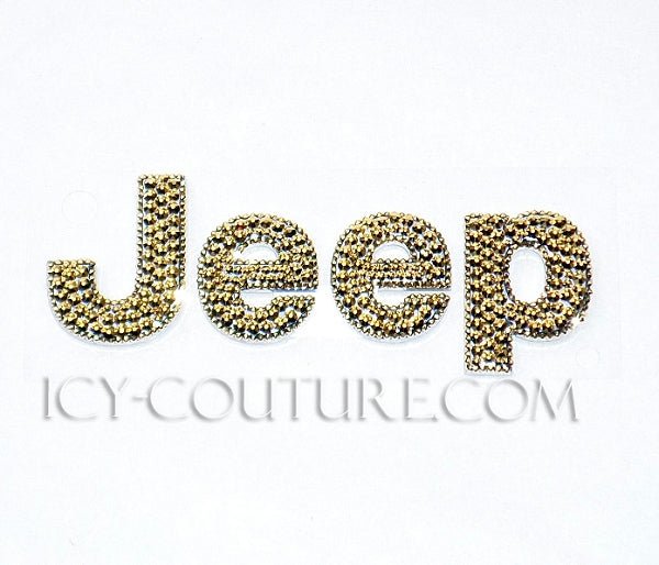 Gold Jeep Letters Bedazzled with Swarovski Crystals