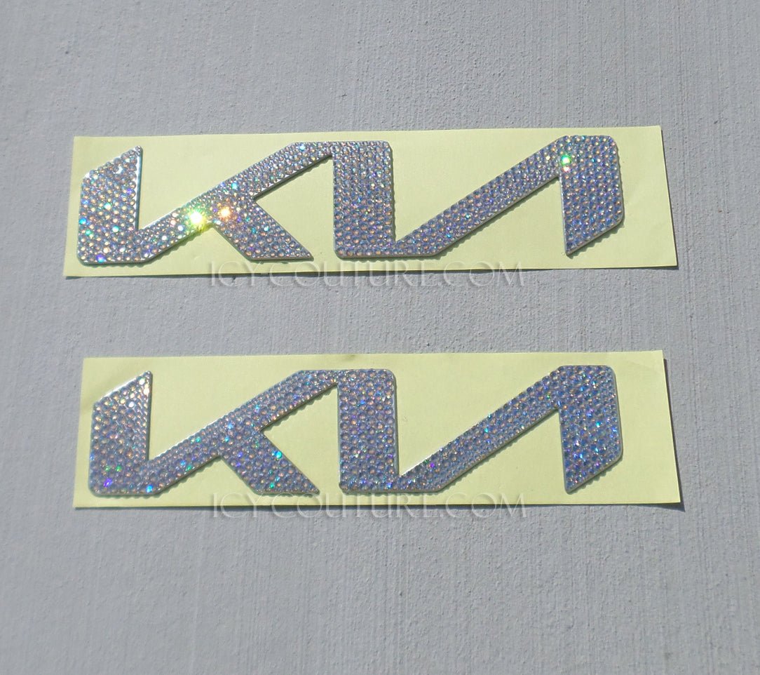 2024 KIA EV9 Emblems, front and back, bedazzled with Crystal Shimmer Swarovski Rhinestones