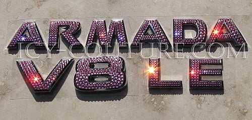 Pink Bling Armada v8 le letters bedazzled with Rose Swarovski Crystals