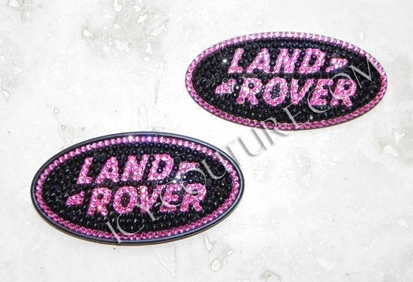 Pink and Black Range Rover/Land Rover Oval Emblems Crystallized with Swarovski Crystals