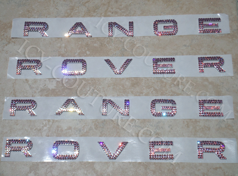 Pink Bling Range Rover Emblem Bedazzled with Swarovski Crystals - Custom Car Bling by ICY Couture. 