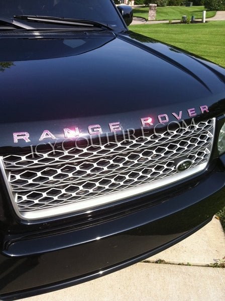 Pink Bling Range Rover Emblem Bedazzled with Swarovski Crystals - Custom Car Bling by ICY Couture.
