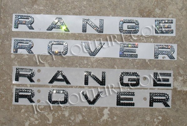 Diamond Clear and Jet Black Swarovski crystals Range Rover Letters Emblems Custom Crystallized by ICY Couture.