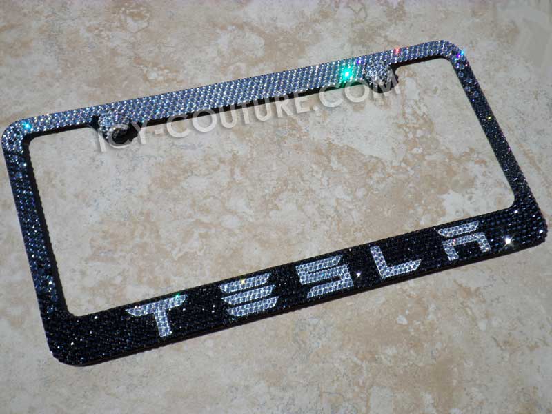 Designer Crystal Bling License Plate Frame For Your Tesla - ICY Couture