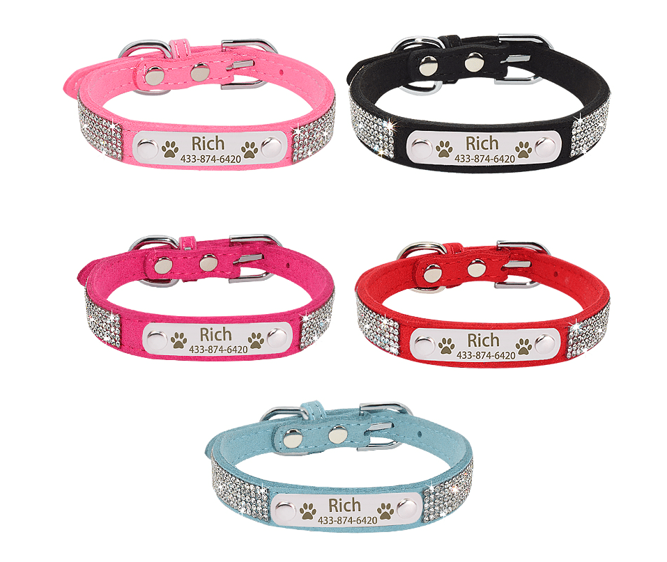 Engrave Custom Name Tag Rhinestone Collar With Bling. - ICY Couture