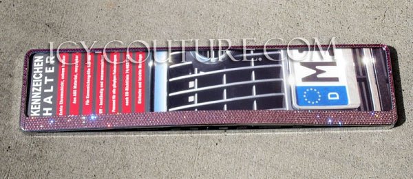 EUROPEAN SIZE Crystal License Plate Frame - ICY Couture