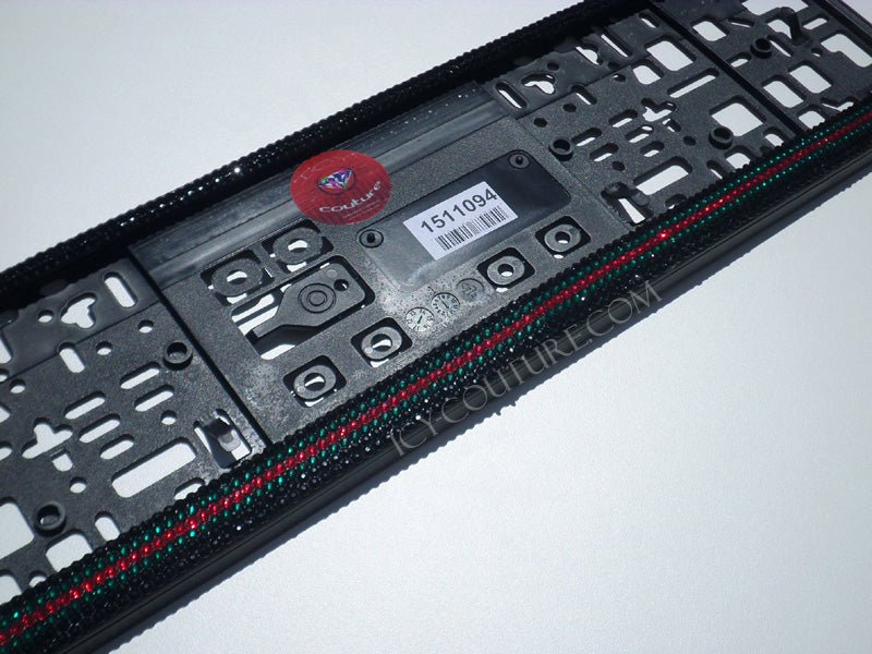EUROPEAN SIZE Crystal License Plate Frame - ICY Couture
