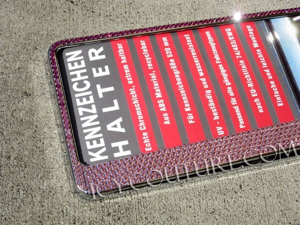 EUROPEAN SIZE Crystal License Plate Frame - ICY Couture