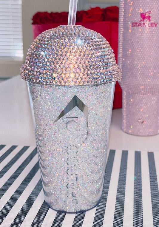 'Filled With Diamonds' Iced Coffee Cups with Dome Lids - ICY Couture