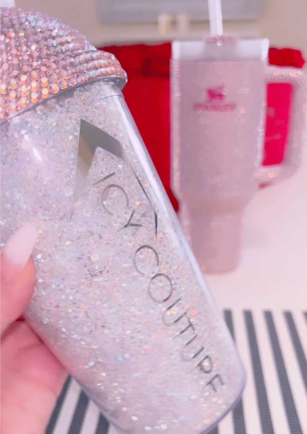 'Filled With Diamonds' Iced Coffee Cups with Dome Lids - ICY Couture