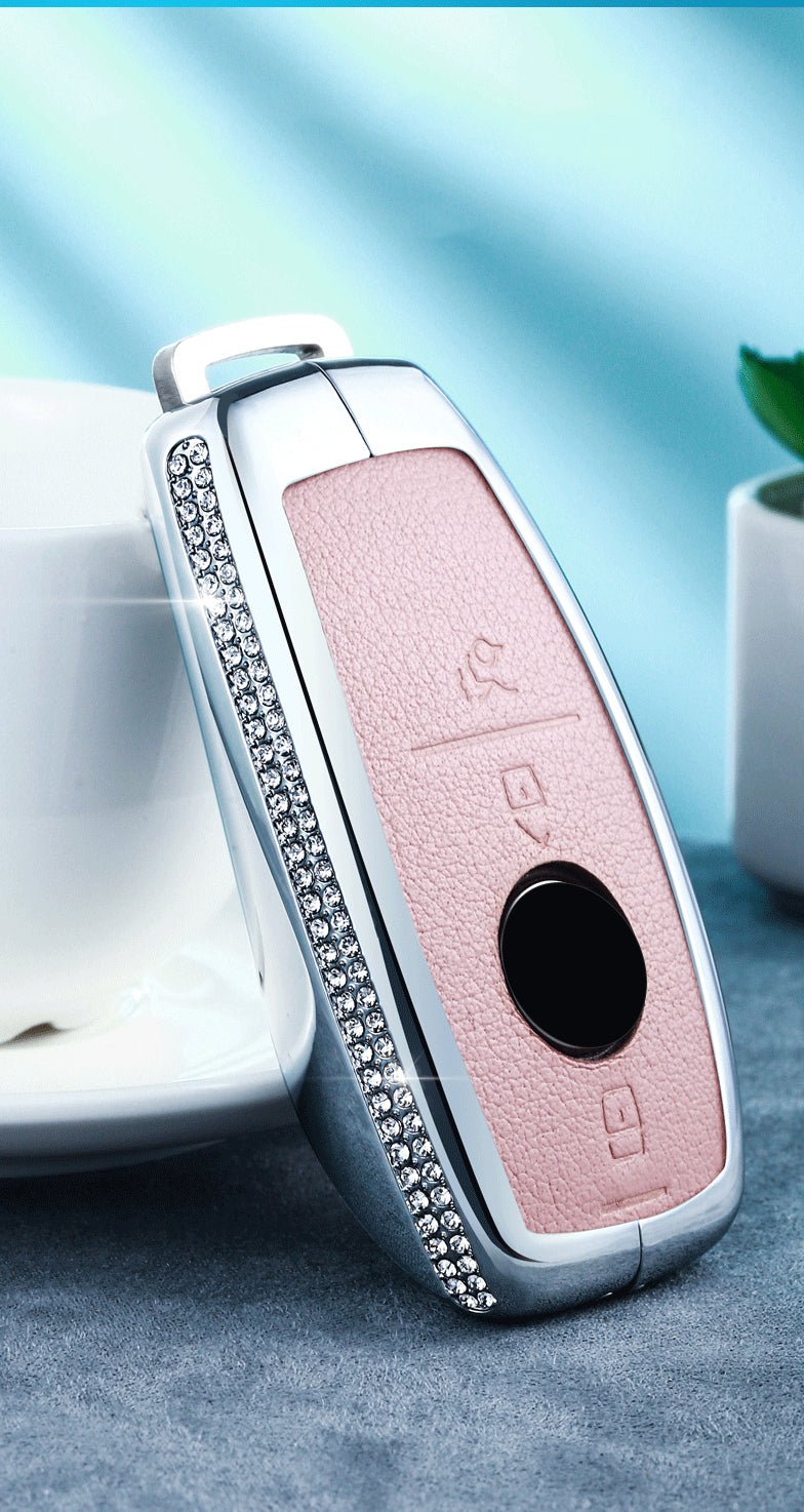Fits Mercedes-Benz Smart Car Key - Crystal Bling Key Cover - Pink, Black, White - Style A - ICY Couture