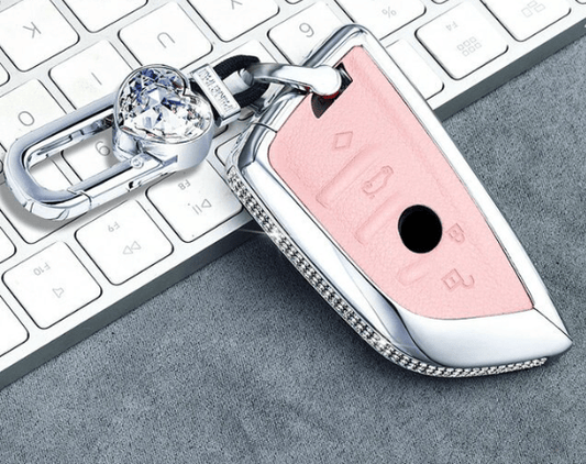 Fits New Style BMW Car Key Crystal Bling Cover - Pink, Black - ICY Couture