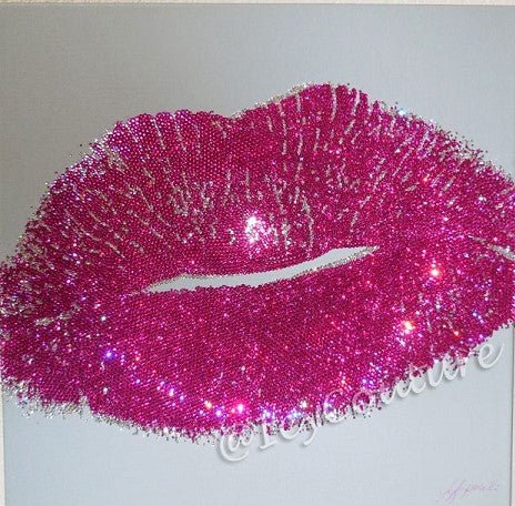 FOREVER KISS Custom Crystal Kiss Print Wall Art By ICY Couture Made From Your Own Lip Print