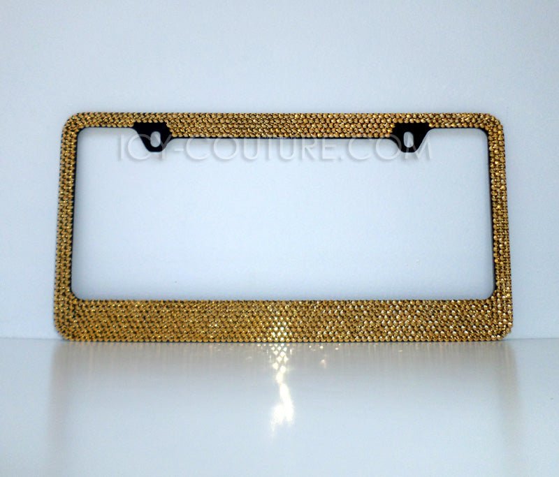 24K Gold  Bling Crystal License Plate Frame - ICY Couture
