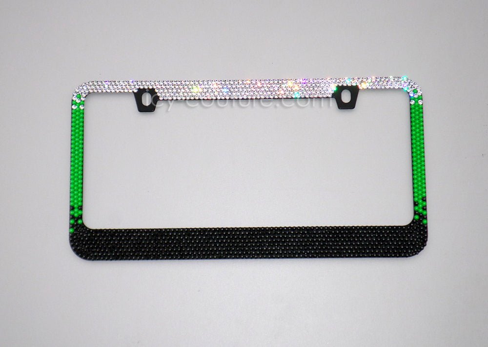 'Ferrari Drive Ombre' Crystal License Plate Frame - ICYGreen to black ombre crystal license plate frame for Lamborghini by ICY Couture
