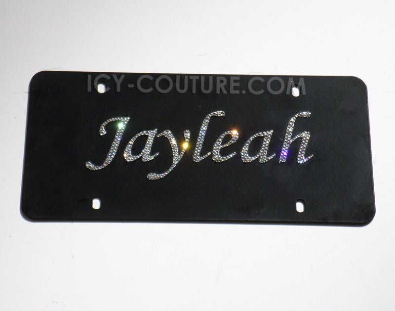 CUSTOM NAME, INITIALS or SHORT MESSAGE Crystallized License Plate - ICY Couture