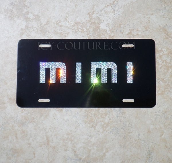 CUSTOM NAME, INITIALS or SHORT MESSAGE Crystallized License Plate - ICY Couture