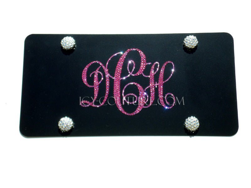 CUSTOM NAME, INITIALS or SHORT MESSAGE Crystallized License Plate - ICY Couture